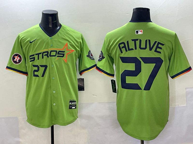 Men Houston Astros #27 Altuve Green three generations Joint Name 2025 Nike MLB Jersey style 6